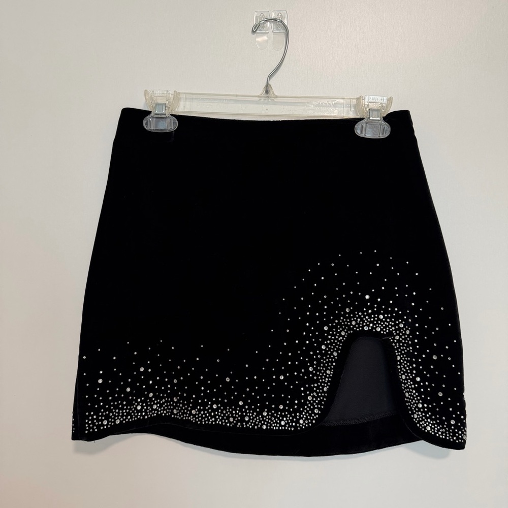 Zara Black Mini Skirt with Rhinestone Accents